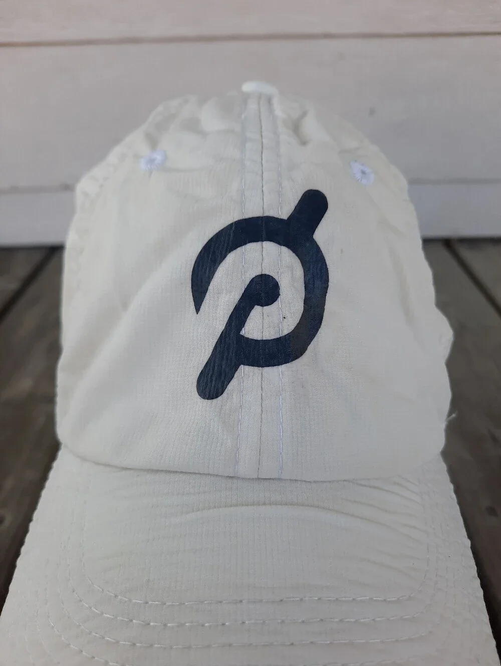 Peloton Exercise Off-White Vented Nylon Adjustable Hat Unisex OS *FLAWED*